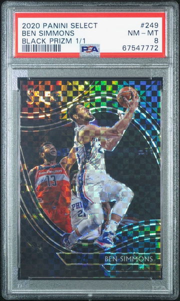2020 Select Ben Simmons Black Prizm 1/1/ PSA 8