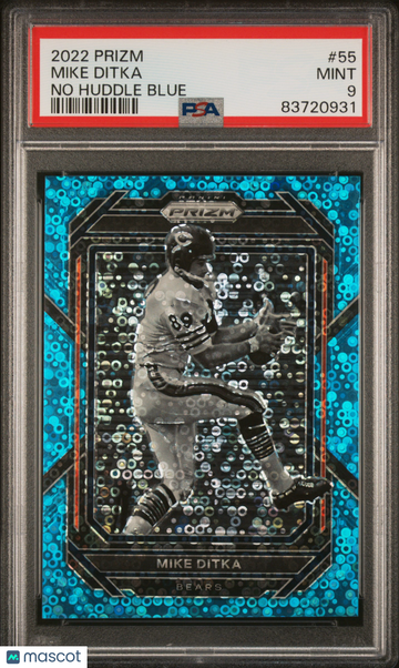 2022 Panini Prizm Mike Ditka #55 No Huddle Blue PSA 9