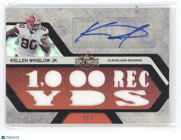 2008 Topps Triple Threads Kellen Winslow Jr. #TTRA-179 /4 Memorabilia