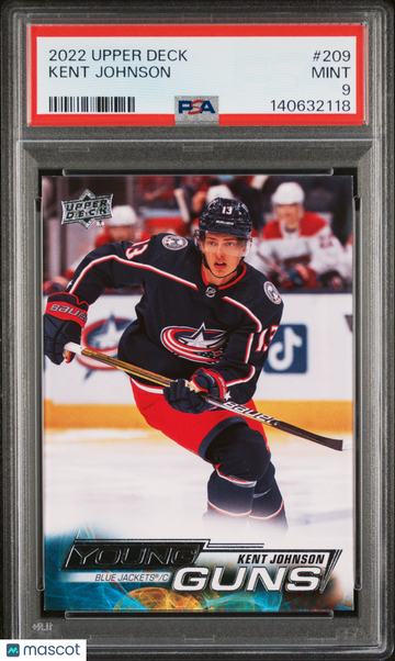 2022-23 Upper Deck Kent Johnson #209 Young Guns Rookie PSA 9