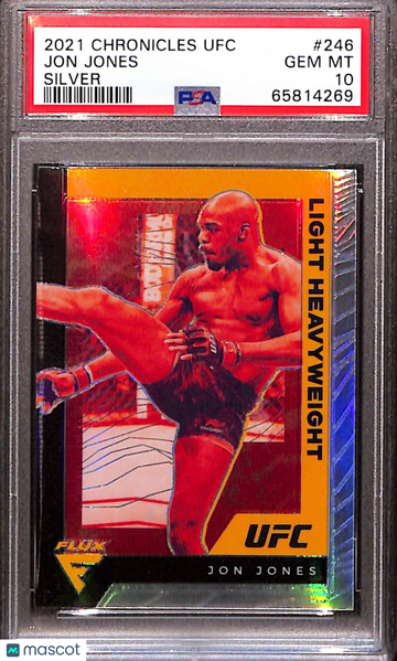 2021 Panini Chronicles UFC Jon Jones #246 Silver Parallel/Variety Base Set PSA 10