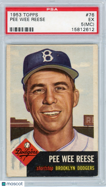 1953 Topps Pee Wee Reese #76 MC PSA 5