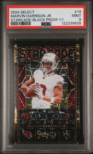 2024 Panini Select Starcade Black Prizm 1/1 Marvin Harrison Jr. #14 PSA 9
