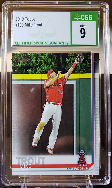 2019 Topps Mike Trout #100 CSG Mint 9 Los Angeles Angels