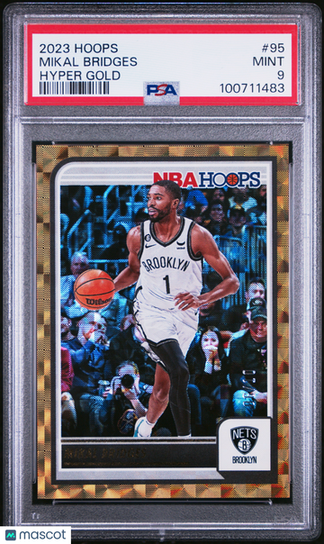 2023 Panini NBA Hoops Mikal Bridges #95 Hyper Gold PSA 9