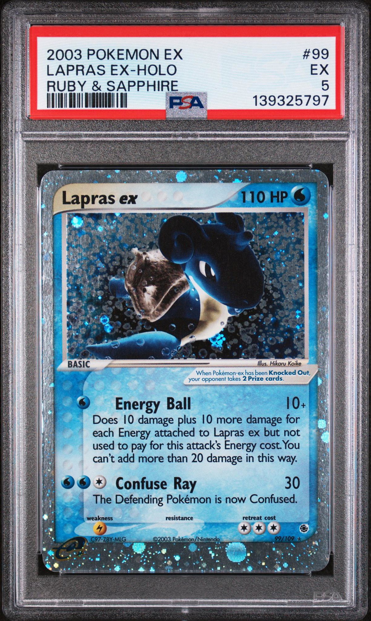 2003 Pokemon Ex Ruby and Sapphire Holo Lapras Ex #99 PSA 5 | MySlabs