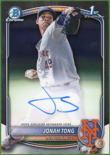 2025 Bowman Chrome CPA-JTO Jonah Tong Prospect Autographs Rookie VG New York Mets