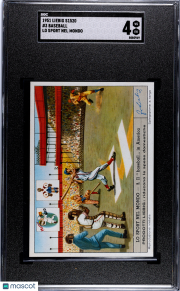 1951 Liebig S1520 Baseball #3 Lo Sport Nel Mondo SGC 4