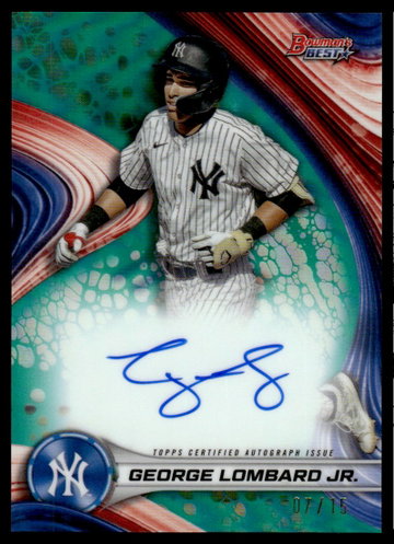 2024 Bowman's Best B24-GL George Lombard Jr. Best of 2024 Autograph /15 New York Yankees