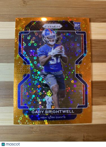 🔥2021 Prizm Football Gary Brightwell RC #400 Orange Disco New York Giants