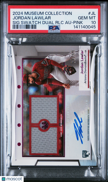 2024 Topps Museum Collection Single-Player Signatures Autographs Jordan Lawlar #JL RLC Pink /90 Rookie PSA 10