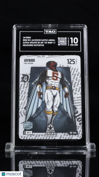 2025 Bo Jackson Battle Arena Jaybird/Jayden Daniels 1st Edition #HBF-11 Headlines Battlefoil Parallel/Variety Rookie TAG