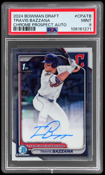 2024 Bowman Draft Travis Bazzana Chrome Prospect Autograph PSA 9