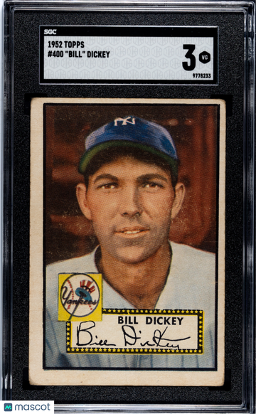 1952 Topps Bill Dickey #400 SGC 3