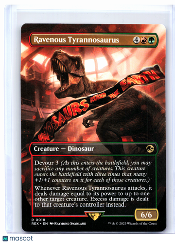 Jurassic World Collection Ravenous Tyrannosaurus (Borderless) Nonfoil Rare [Lightly Played] #0018