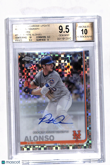 2019 Topps Chrome Update Rookie Autograph X-Fractors Pete Alonso #RDAPA BGS 9.5 Auto 10