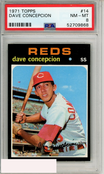 1971 TOPPS DAVE CONCEPCION #14 PSA 8 NM-MT  RC