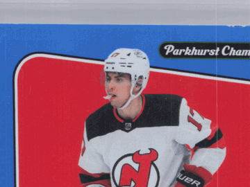 2025 Upper Deck Parkhurst Champions Simon Nemec #57 New Jersey Devils Blue Auto Trading Card /49
