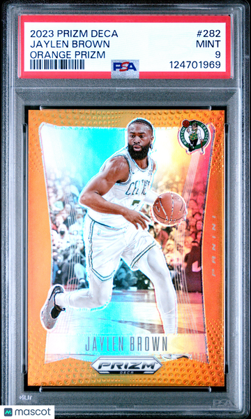 2023 Panini Prizm Deca Jaylen Brown #282 Orange PSA 9