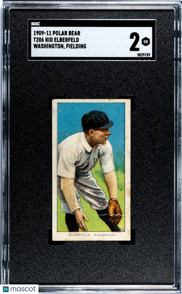 1909 Polar Bear (T206) Kid Elberfeld Washington, Fielding SGC 2