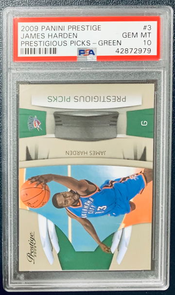 2009-10 Prestige Prestigious Picks Green James Harden RC /500 PSA 10 POP 2