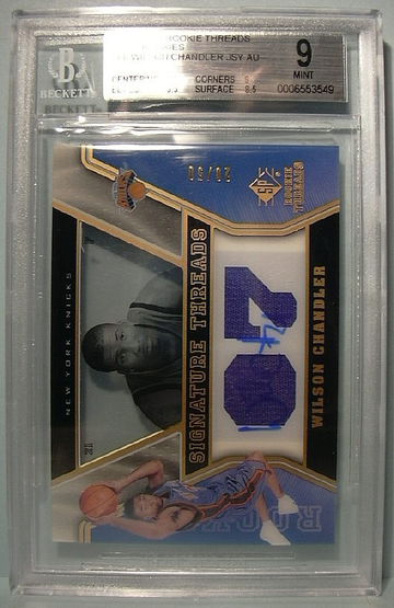 2007-08 SP ROOKIE THREADS GOLD ROOKIES #66 WILSON CHANDLER AUTO 28/50 BGS 9 MINT