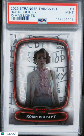 2025 Topps Stranger Things High Tek Robin Buckley #8 X Mas Lights PSA 9