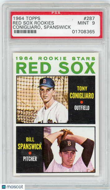 1964 Topps Red Sox Rookies #287 T. Conigliaro B. Spanswick PSA 9