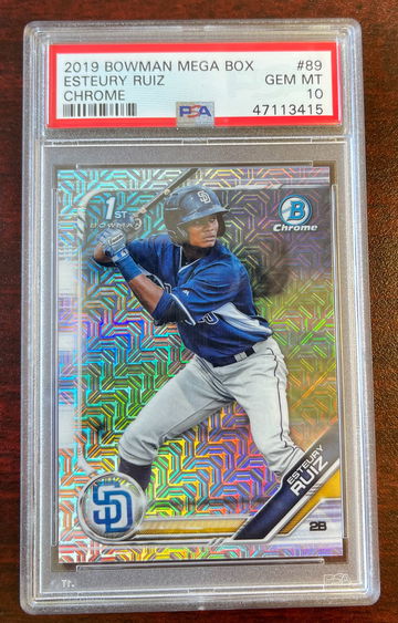 2019 Bowman 1st Chrome Mega Refractor Esteury Ruiz PSA 10
