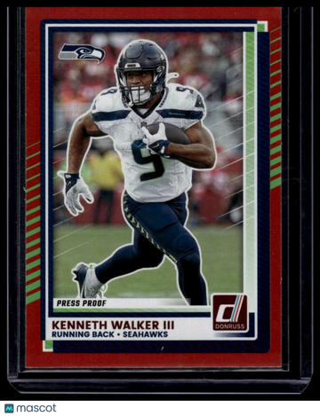 2025 Donruss Kenneth Walker III #187 Press Proofs Red