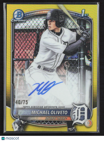 2025 Bowman Chrome Michael Oliveto #CPA-MO Yellow /75 1st Bowman