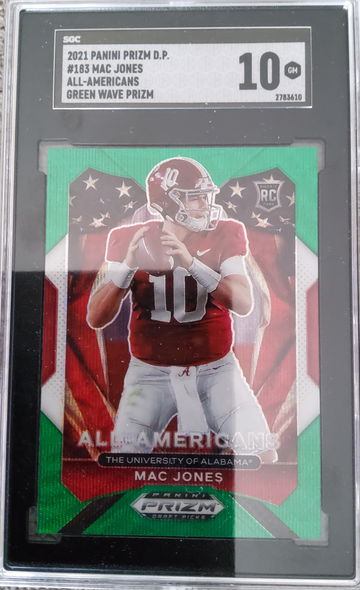 2021 Panini Prizm DP #183 Mac Jones Geen Wave SGC 10