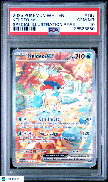 2025 Pokemon WHT EN-White Flare Keldeo EX Special Illustration Rare PSA 10 #167