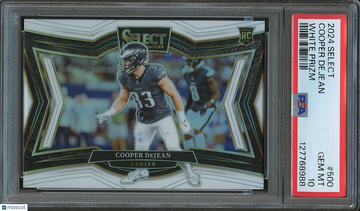 2024 Panini Select Cooper Dejean #500 White Prizm Rookie PSA 10