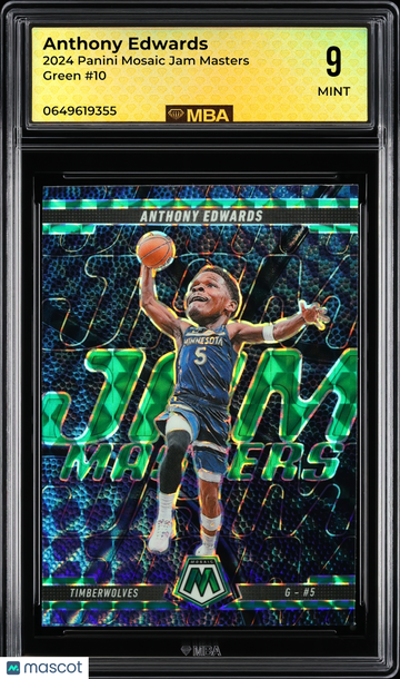 2024 Panini Mosaic Jam Masters Anthony Edwards #10 Green MBA 9