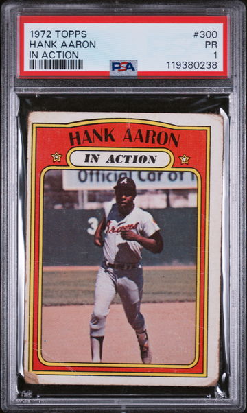 1972 Topps In Action Hank Aaron #300 PSA 1