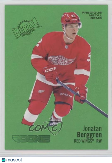 2022-23 Skybox Metal Universe Jonatan Berggren #189 Precious Metal Gems Green 08/10 Parallel/Variety Rookie Base Set