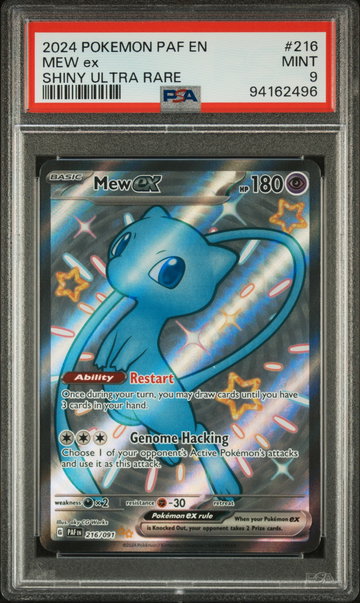 2024 Pokemon Scarlet and Violet Paldean Fates Shiny Ultra Rare Mew Ex #216 PSA 9