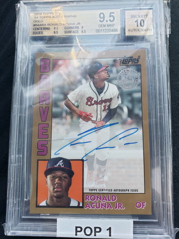 BGS 9.5/10 - 2019 TOPPS 1984 GOLD RONALD ACUNA AUTO #35/50 *POP 1*