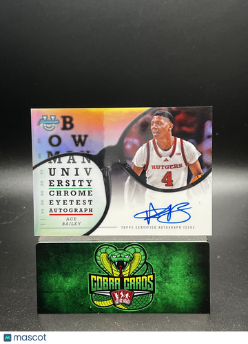 2025 Topps Bowman University Chrome Eye Test Ace Bailey #ETA-AB Refractor Eye Test Autograph Card