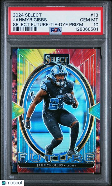 2024 Panini Select Select Future Jahmyr Gibbs #13 Tie Dye Prizm PSA 10