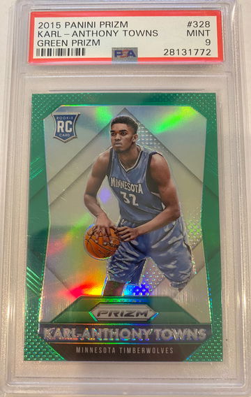 Karl-Anthony Towns Green Prizm PSA 9 RC