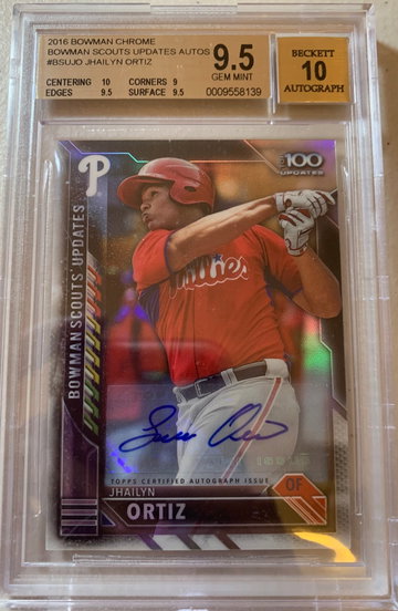 2016 Bowman Chrome Jhailyn Ortiz Auto /199 BGS 9.5/10