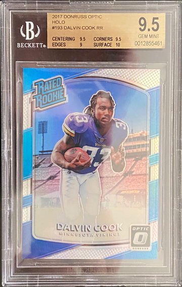 2017 Donruss Optic Holo Dalvin Cook Rated Rookie BGS. 9.5