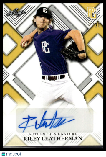 2023 Leaf Perfect Game National Showcase Riley Leatherman #AU-RL1 Autographs Yellow SN AU