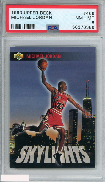 1993 UPPER DECK MICHAEL JORDAN #466 CHICAGO BULLS HOF PSA 8 NM-MT
