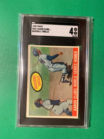1959 Topps #467  Hank Aaron baseball thrills
