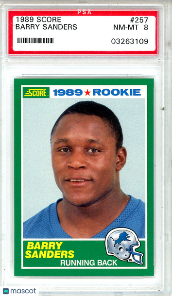 1989 Score Barry Sanders #257 Rookie PSA 8