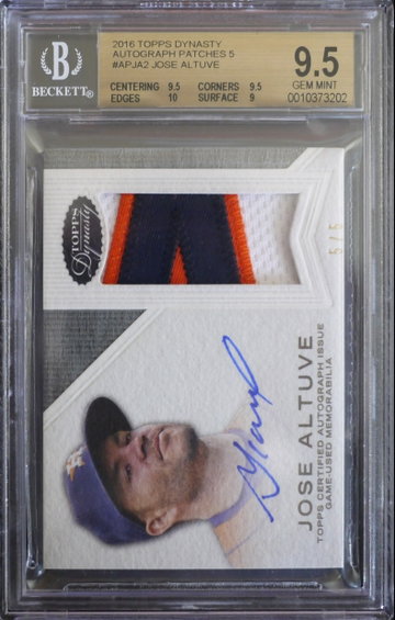 BGS 9.5 - 2016 TOPPS DYNASTY JOSE ALTUVE #APJA2 (5/5) AUTO 10 w/10