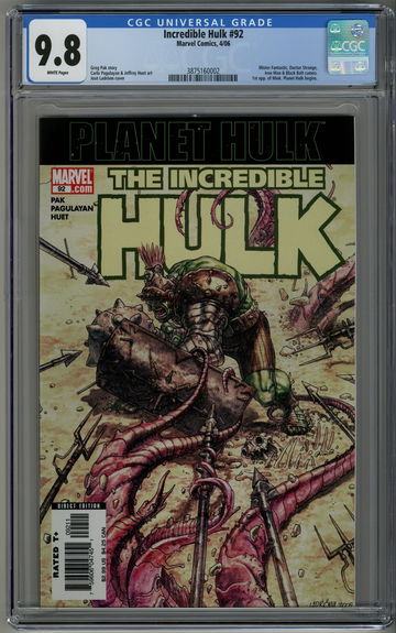 Incredible Hulk 92 CGC 9.8 Planet Hulk 1st Miek